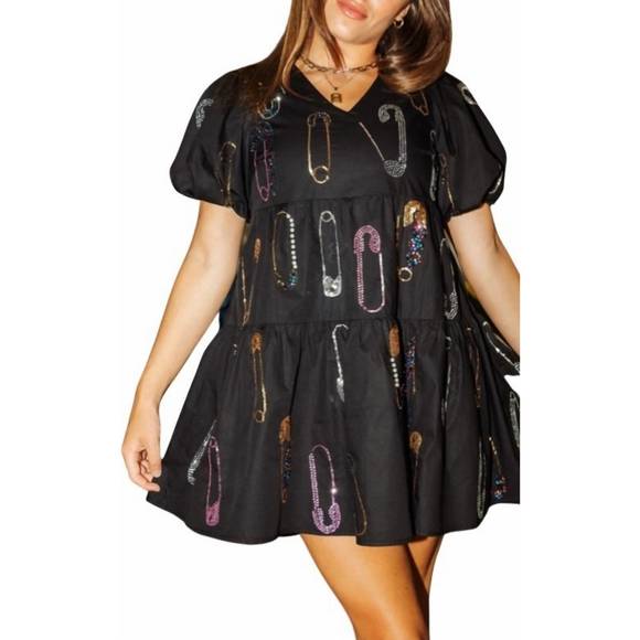 QUEEN OF SPARKLES Dresses New Queen Of Sparkles Sequin Safety Pin